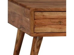 Mesa De Centro| Mesa de centro | Mesa de apoio madeira maciça com gaveta esculpida 100x50x40 cm Castanho