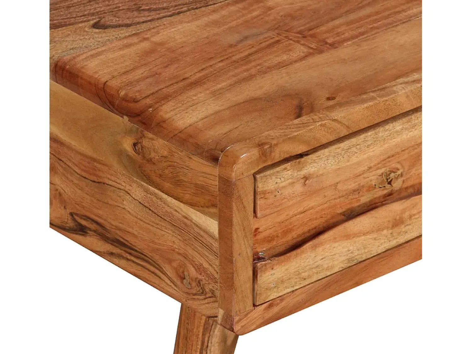 Mesa De Centro| Mesa de centro | Mesa de apoio madeira maciça com gaveta esculpida 100x50x40 cm Castanho