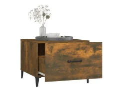 Mesa De Centro* Mesa de centro | Mesa de apoio | Mesa de café com pernas de metal 50x50x40 cm Carvalho Fumado Castanho