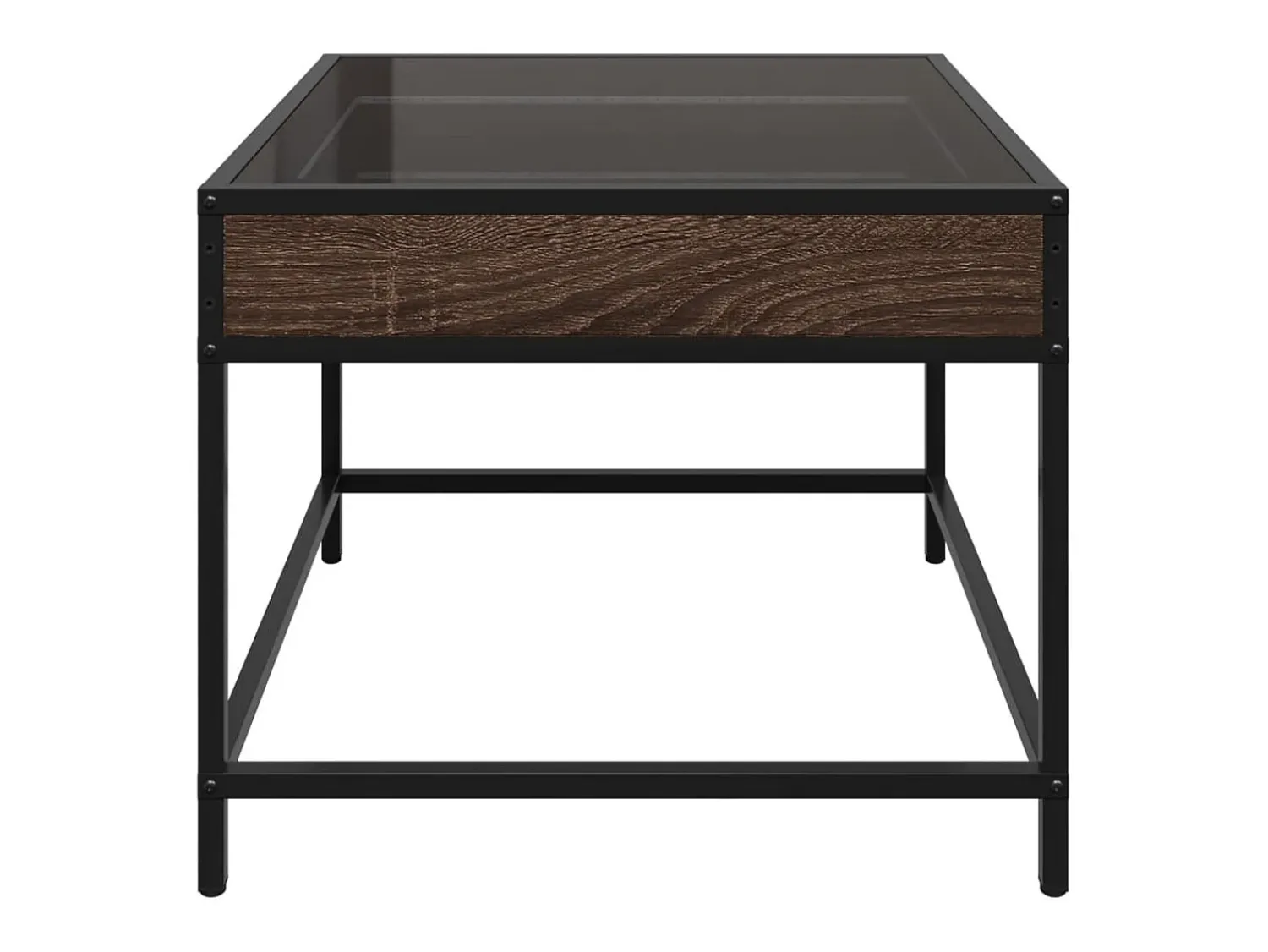 Discount Mesa de centro | Mesa de apoio luzes LED Infinity 50x50x41 cm carvalho Castanho