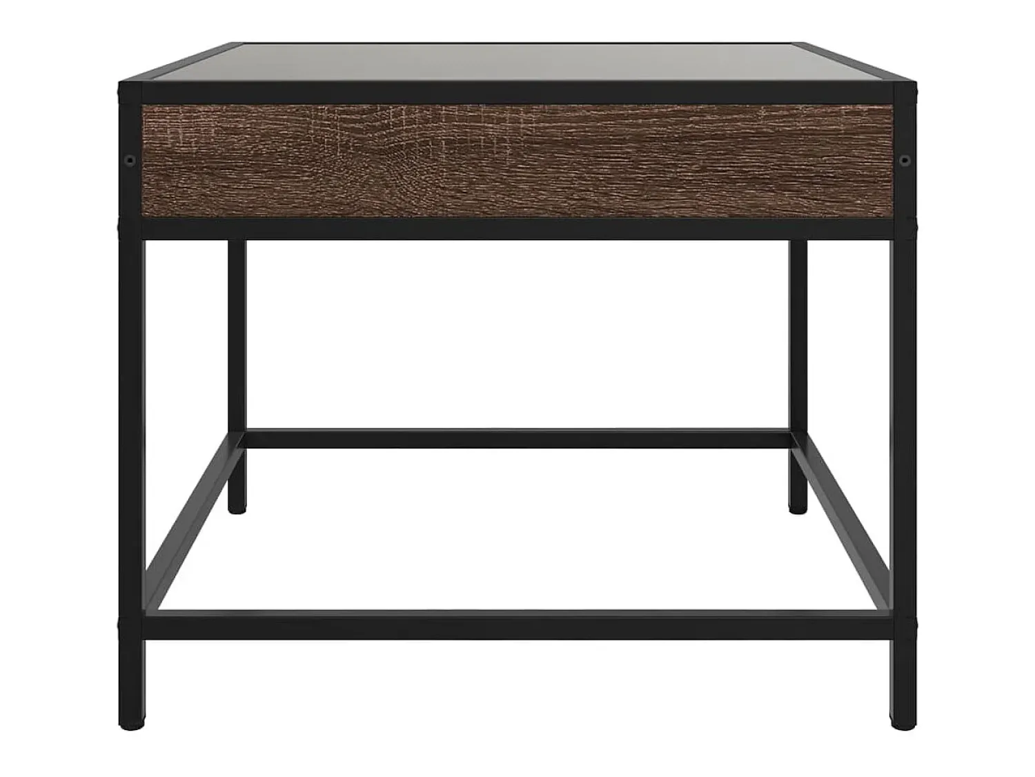 Discount Mesa de centro | Mesa de apoio luzes LED Infinity 50x50x41 cm carvalho Castanho