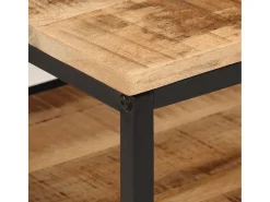 Mesa De Centro* Mesa de centro | Mesa de apoio | Mesa de café 45x45x35 cm madeira de mangueira áspera maciça Castanho