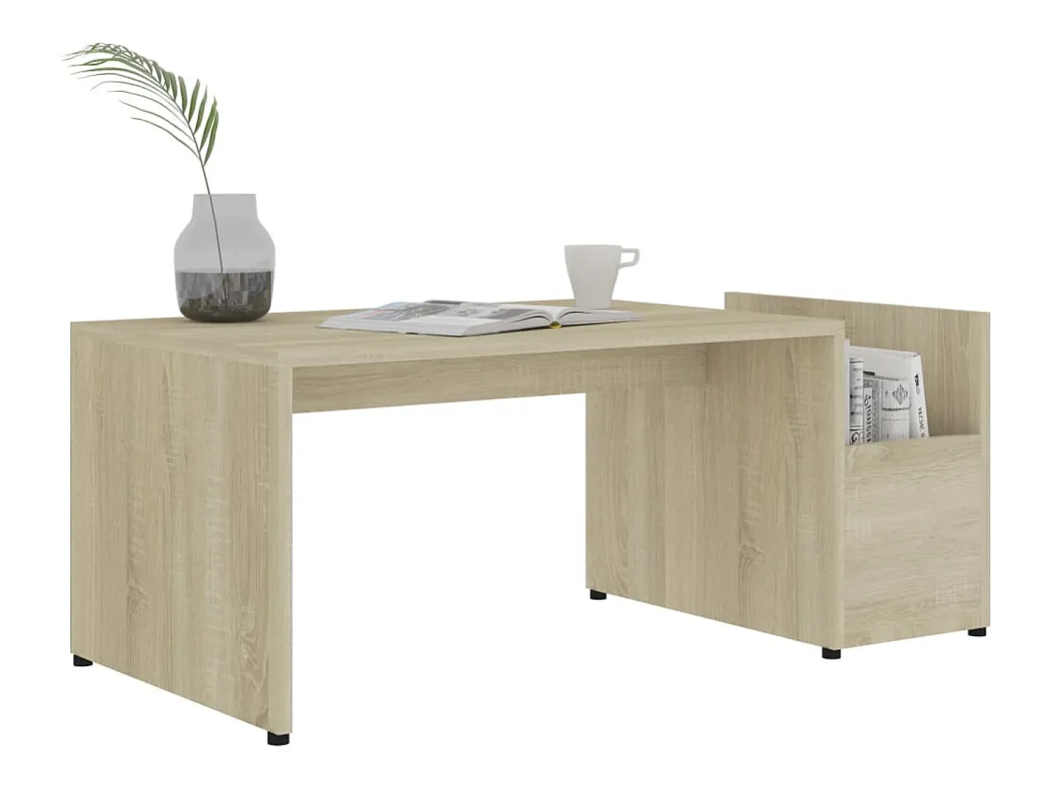 Mesa De Centro* Mesa de centro | Mesa de apoio 90x45x35 cm derivados de madeira carvalho sonoma Castanho