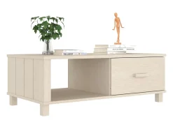 Mesa De Centro* Mesa de centro | Mesa de apoio HAMAR 100x55x35 cm pinho maciço -mel Castanho