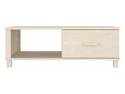 Mesa De Centro* Mesa de centro | Mesa de apoio HAMAR 100x55x35 cm pinho maciço -mel Castanho