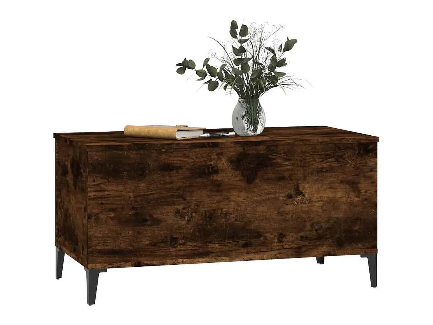 New Mesa de centro | Mesa de apoio 90x44.5x45 cm derivados madeira carvalho fumado Castanho