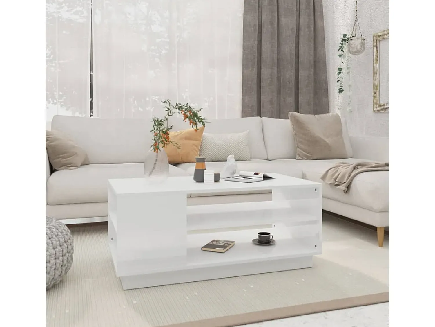 Mesa de centro | Mesa de apoio 102x55x43 cm aglomerado^ Mesa De Centro