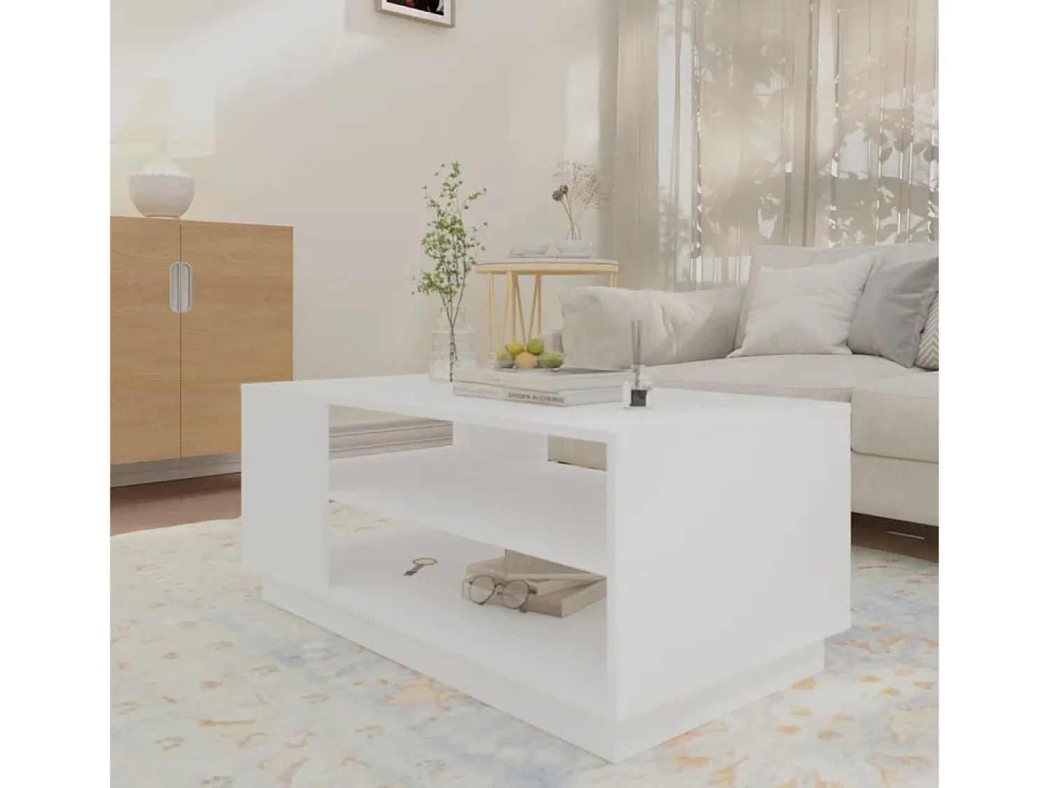 Mesa de centro | Mesa de apoio 102x55x43 cm aglomerado^ Mesa De Centro