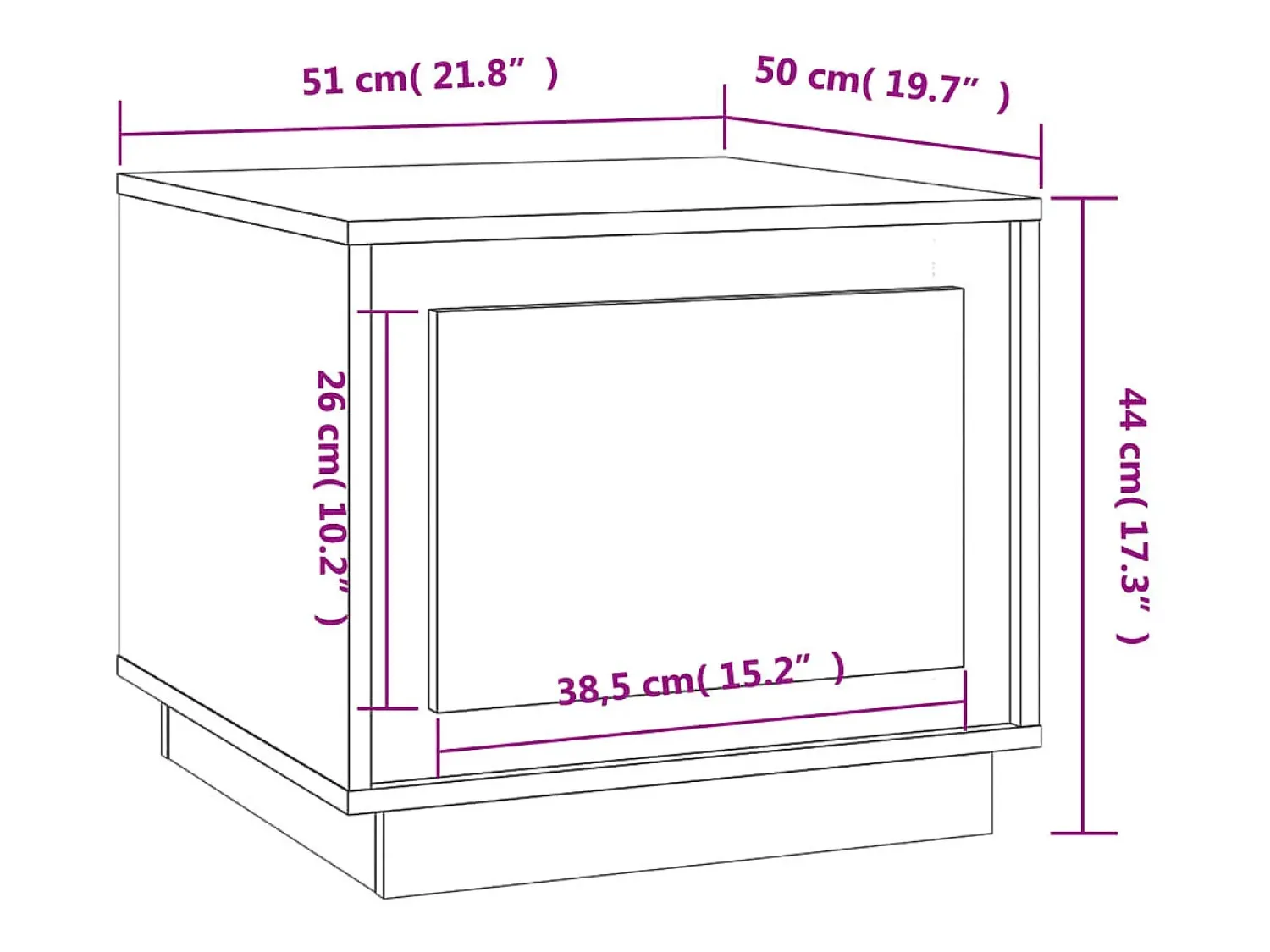 Mesa De Centro| Mesa de centro | Mesa de apoio 51x50x44 cm derivados madeira carvalho Castanho