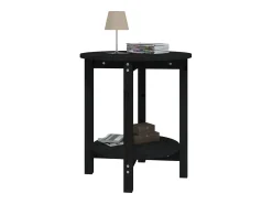 Mesa De Centro* Mesa de centro | Mesa de apoio Ø 55x60 cm madeira de pinho maciça Preto