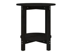 Mesa De Centro* Mesa de centro | Mesa de apoio Ø 55x60 cm madeira de pinho maciça Preto