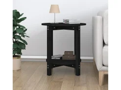 Mesa De Centro* Mesa de centro | Mesa de apoio Ø 55x60 cm madeira de pinho maciça Preto