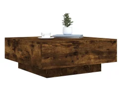 Mesa De Centro* Mesa de centro | Mesa de apoio 80x80x31 cm contraplacado carvalho fumado Castanho