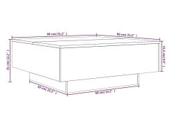 Mesa De Centro* Mesa de centro | Mesa de apoio 80x80x31 cm contraplacado carvalho fumado Castanho
