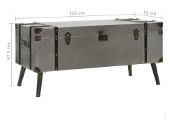 Mesa De Centro| Mesa de centro | Mesa de apoio em MDF e alumínio 102x51x47.5 cm Prateado