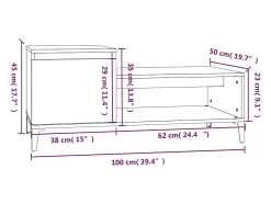 Mesa De Centro| Mesa de centro | Mesa de apoio 100x50x45 cm derivados de madeira Branco