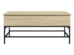 Mesa De Centro| Mesa de centro | Mesa de apoio 100x50x45cm deriv. madeira/metal carvalho sonoma Castanho