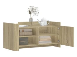 Mesa De Centro| Mesa de centro | Mesa de apoio 100x50x50cm derivados de madeira carvalho sonoma Castanho