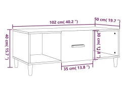 Mesa de centro | Mesa de apoio 102x50x40 cm madeira processada^ Mesa De Centro
