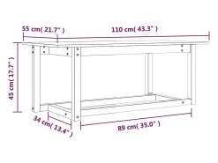 Mesa De Centro| Mesa de centro | Mesa de apoio 110x55x45 cm madeira de pinho maciça Branco