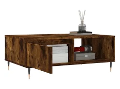 Mesa De Centro* Mesa de centro | Mesa de apoio 90x60x35 cm derivados de madeira carvalho fumado Castanho