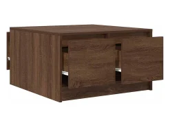 Best Mesa de centro | Mesa de apoio com gavetas 70.5x70x40 cm carvalho Castanho