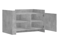 Mesa De Centro| Mesa de centro | Mesa de apoio 80x50x50 cm derivados de madeira cinza cimento Cinzento