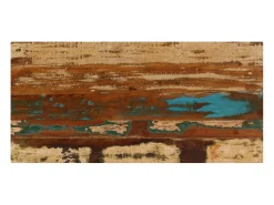 Mesa De Centro* Mesa de centro | Mesa de apoio | Mesa de café 100x50x35 cm madeira recuperada maciça e aço Castanho