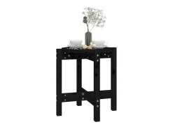 Mesa De Centro| Mesa de centro | Mesa de apoio Ø 42.5x45 cm madeira de pinho maciça Preto