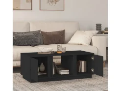 Mesa De Centro| Mesa de centro | Mesa de apoio 110x50x40 cm madeira de pinho maciça Preto