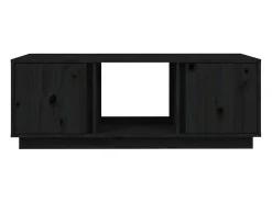 Mesa De Centro| Mesa de centro | Mesa de apoio 110x50x40 cm madeira de pinho maciça Preto