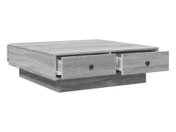 Mesa De Centro* Mesa de centro | Mesa de apoio 90x90x28 cm derivados madeira sonoma Cinzento