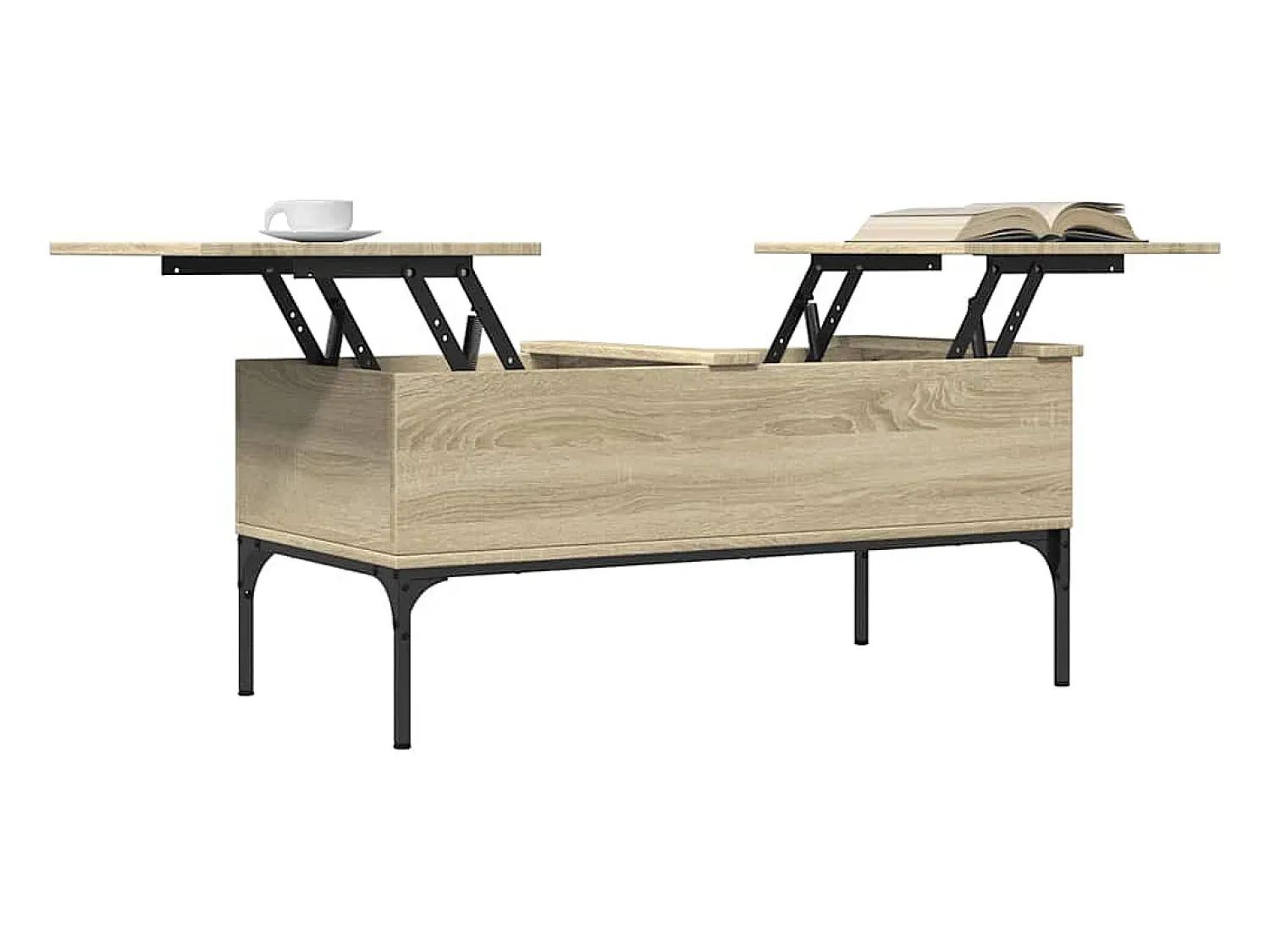 Mesa de centro | Mesa de apoio 100x50x45cm deriv. madeira/metal carvalho sonoma^ Mesa De Centro