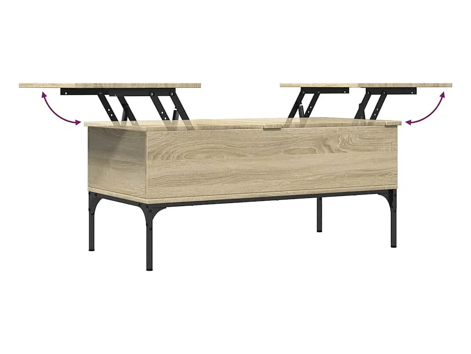 Mesa de centro | Mesa de apoio 100x50x45cm deriv. madeira/metal carvalho sonoma^ Mesa De Centro