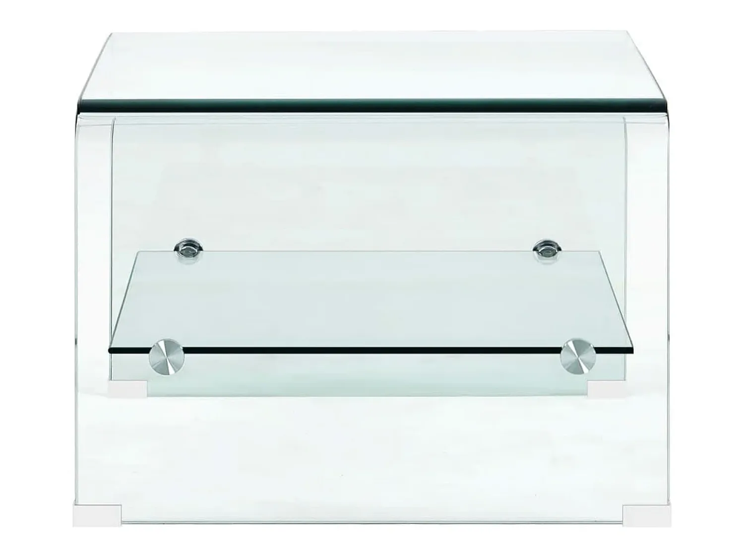 Mesa De Centro| Mesa de centro | Mesa de apoio 50x45x33 cm vidro temperado Transparente