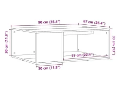 Sale Mesa de centro | Mesa de apoio 90x67x33 cm derivados de madeira madeira velha Castanho