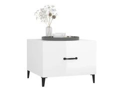 Mesa de centro | Mesa de apoio com pernas de metal 50x50x40 cm brilhante^ Mesa De Centro
