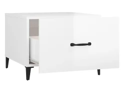 Mesa de centro | Mesa de apoio com pernas de metal 50x50x40 cm brilhante^ Mesa De Centro