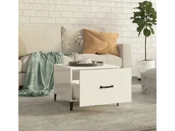 Mesa de centro | Mesa de apoio com pernas de metal 50x50x40 cm brilhante^ Mesa De Centro