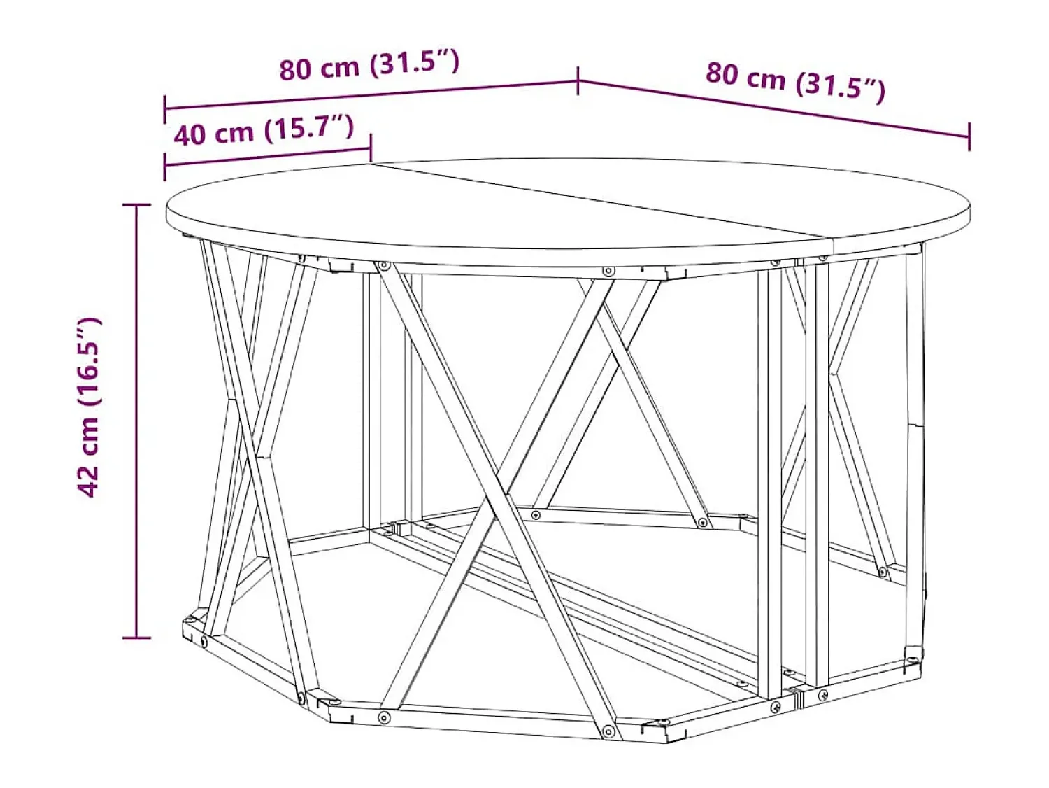 Discount Mesa de centro | Mesa de apoio Carvalho 80x80x42 cm Preto