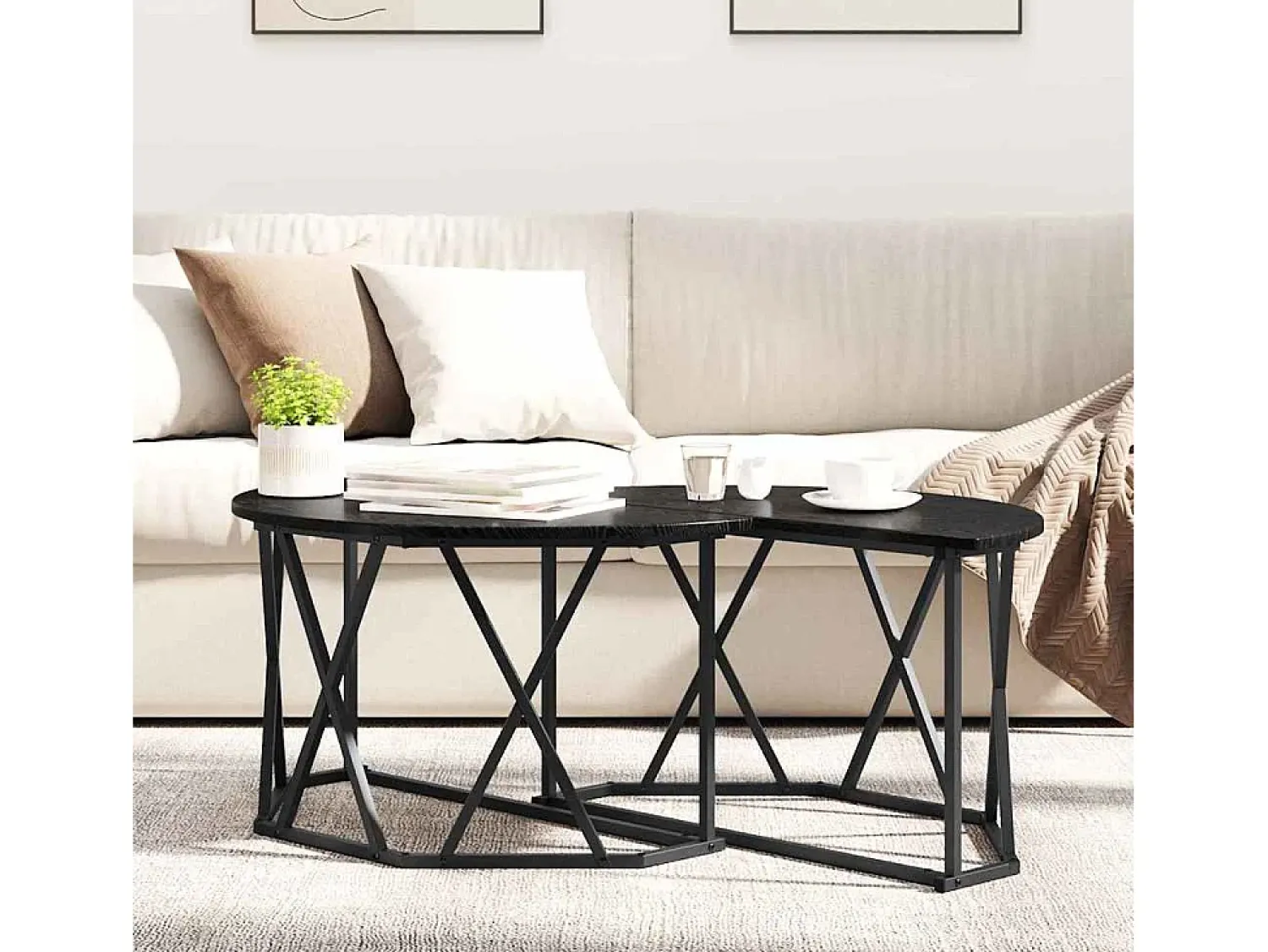 Discount Mesa de centro | Mesa de apoio Carvalho 80x80x42 cm Preto