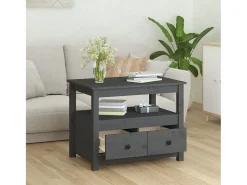 Mesa De Centro* Mesa de centro | Mesa de apoio 71x49x55 cm pinho maciço cinza Cinzento