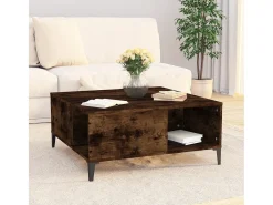 Mesa De Centro* Mesa de centro | Mesa de apoio 80x80x36.5 cm derivados madeira carvalho fumado Castanho