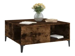 Mesa De Centro* Mesa de centro | Mesa de apoio 80x80x36.5 cm derivados madeira carvalho fumado Castanho