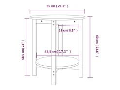 Mesa de centro | Mesa de apoio Ø 55x60 cm madeira de pinho maciça^ Mesa De Centro