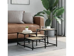 Mesa De Centro| Mesa de centro | Mesa de apoio 68x68x40 cm derivados de madeira carvalho sonoma Castanho