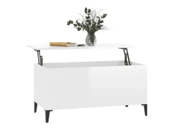 Mesa de centro | Mesa de apoio 90x44.5x45 cm derivados de madeira brilhante^ Mesa De Centro