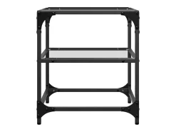 Discount Mesa de centro | Mesa de apoio c/ topo em vidro 40x40x45 cm aço Transparente