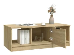 Mesa De Centro* Mesa de centro | Mesa de apoio 102x50x36 madeira processada carvalho sonoma Castanho