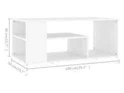 Mesa de centro | Mesa de apoio 100x50x40 cm derivados de madeira^ Mesa De Centro